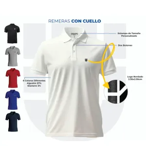 REMERA GUAPO C/CUELLO MASC. GRIS