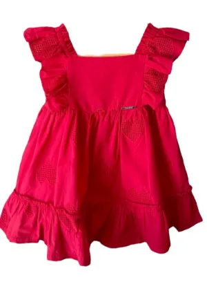 VESTIDO ROJO CON CORAZONES ALAKAZOO 35010