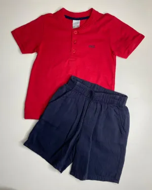CONJUNTO REMERA CON BOTONES Y BERMUDA ALAKAZOO A5042
