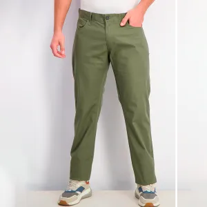 PANTALON GABARDINA ELASTIZADA CLASICO FLAT DONALDSON VERDE MUSGO