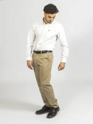 PANTALON GABARDINA ELASTIZADA CLASICO FLAT DONALDSON MARRON