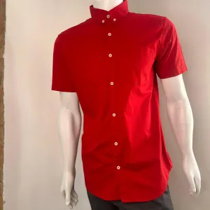 CAMISA DONALSON M/C POPLIN CLASICA LISA ROJA 060135