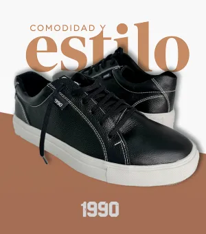 ZAPATENIS 1990 ANDARIEGA 100% CUERO NEGRO