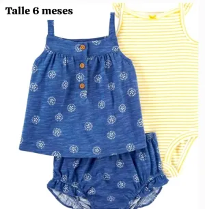 CONJUNTO 3 PIEZAS CON BOMBACHA  CARTERS