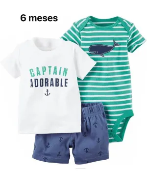 CONJUNTO 3 PCS CON SHORT CARTERS