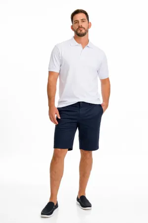 BERMUDA GABARDINA ELASTIZADA FLAT CLASICA DONALDSON AZUL
