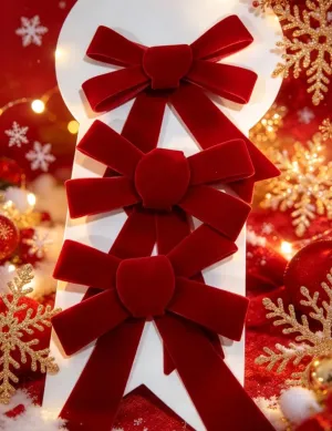 ADORNO NAVIDEÑO SET MOÑOS 3PZ COD: 4114