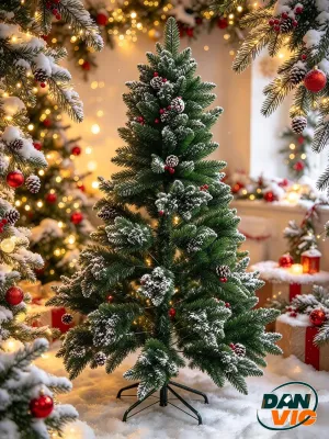 ALBOL NAVIDEÑO 150CM C/ MORAS PINOS BLANCOS S720-150 COD: 0852